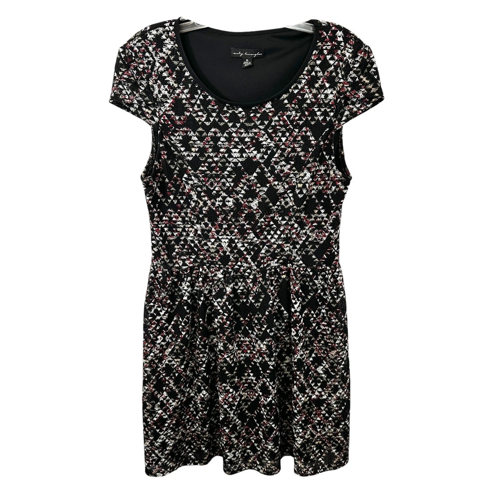 City Triangles XL Mini Dress Black Cap Sleeve‎ Grunge Whimsigoth Vamp 1789